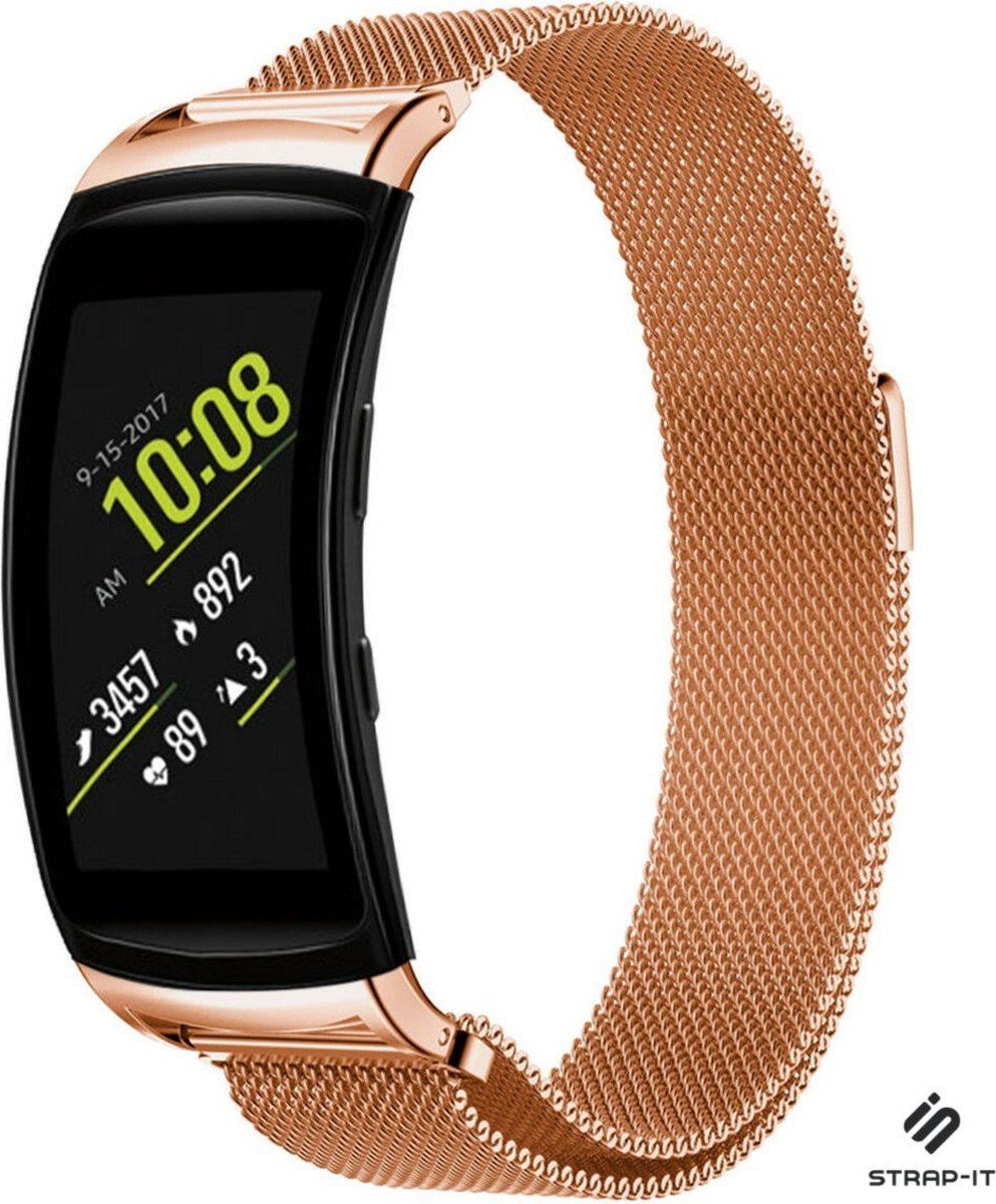 Strap-it Samsung Gear Fit 2 / Gear Fit 2 Pro Milanese band - rosé goud