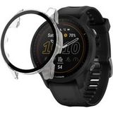Phonillico® Garmin Forerunner 955 / 955 Solar Transparante Hoes met Gehard Glas