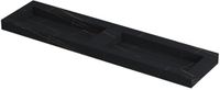 Wastafel INK Pitch Wastafel Keramische Slab Bak Dubbel met Drain en Front en Side Skirts Zonder Kraangaten - 1800x450x90 mm - Lauren Black Mat