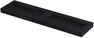 Wastafel INK Pitch Wastafel Keramische Slab Bak Dubbel met Drain en Front en Side Skirts Zonder Kraangaten - 1800x450x90 mm - Lauren Black Mat