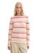 TOM TAILOR Pull à col roulé basique en maille pour femme, 37148 - Peachy Knit Stripe Design, XXL