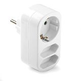Famatel 1314 drievoudige stekkeradapter | TT | 16 A | 250 V, grijs, normaal, klein