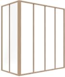 Vente-unique Hoekraam werkplaats in gepoedercoat aluminium - L120 x B60 x H130 cm (B x H) - Licht naturel - BAYVIEW