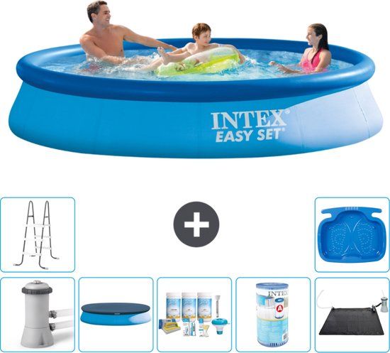 Intex Easy Set Zwembad Rond - 366 x 76 cm - Blauw - Compleet Pakket