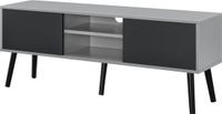 en.casa TV meubel Eskilstuna tv kast 120x29,5x46,5 cm lichtgrijs zwart