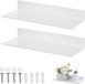 Semsen Étagères flottantes en métal à monter au mur, étagère de salle de bain blanche organisatrice, étagères murales de rangement de douche en acier inoxydable - 30 cm - Salon Cuisine Chambre