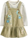Next - Meisjes - Set van top met lange mouwen en corduroy jurk - Groen