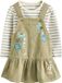 Next - Meisjes - Set van top met lange mouwen en corduroy jurk - Groen