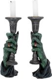 Nemesis Now Kaarsenhouder Light of Darkness - Vampier Handen Kandelaar set van 2 stuks - hoogte 20cm - Gothic Kandelaar