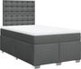 vidaXL Boxspringbed met matras, stof, donkergrijs, 120x190 cm