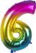 Boland - Folieballon '6' regenboog (86 cm)