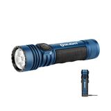 OLIGHT Seeker 4 Pro led-zaklamp, oplaadbaar, 4600 lumen, bereik 260 m, zeer krachtig, militair, 5 verlichtingsmodi, IPX8, waterdicht, flitslicht voor redding enz. (blauw koud wit)