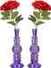 Ideas 4 Seasons Vase Florence - 2x - violet verre - côtelé - D8,5 x H23 cm