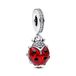 PANDORA Rode Ladybug Hanger in sterlingzilver met zilver-rood email, PANDORA Moments Collectie, 792571C01