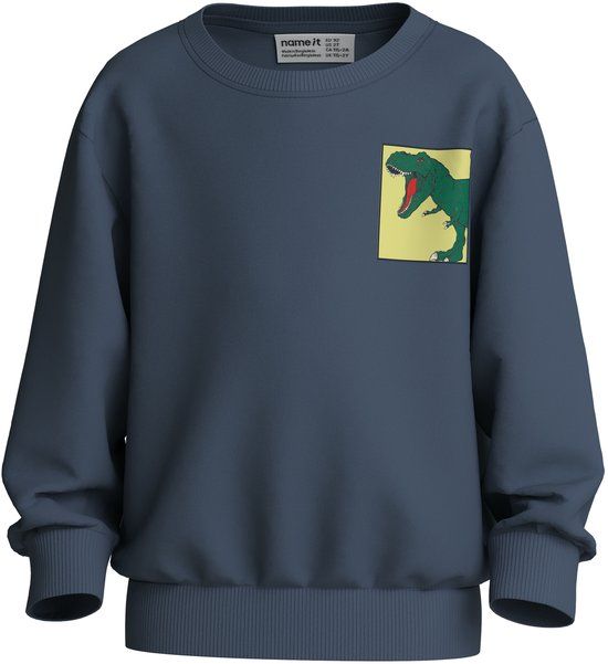 NAME IT Jongens Sweater Vintage Indigo Katoen Ronde Hals Lange Mouw Maat 92