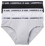 Karl Lagerfeld Set van 3 slips met logo, meerkleurig, XL