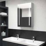VidaXL Badkamerkast met spiegel en led 50x13x70 cm betongrijs
