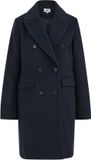 WE Fashion Dames jas van wolmix - Donkerblauw - Maat L