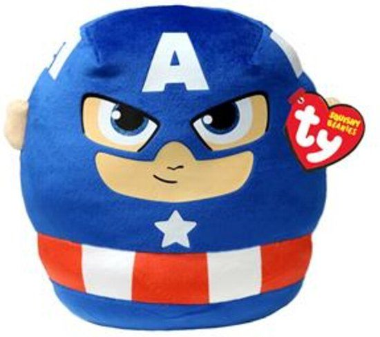 TY Squishy Beanies Knuffel Captain America 20 cm