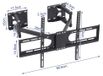 Support TV d'angle - Support TV fixe - Pour téléviseurs de 81–165 cm - VESA 600x200 - Max. 45 kg - 42 mm du mur - Niveau à bulle intégré