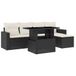 vidaXL 6-delige Loungeset met Kussens, Poly Rattan, Zwart