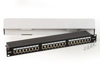 Netwerk-patchpaneel met 24 poorten RJ45 Cat 6 afgeschermd 19" zwart