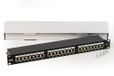 Netwerk-patchpaneel met 24 poorten RJ45 Cat 6 afgeschermd 19" zwart