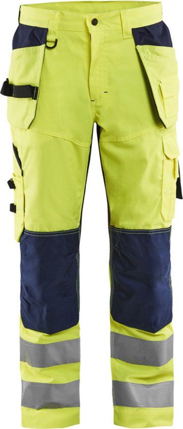 Blåkläder Werkbroek High Vis met ventilatie 1565-1811 - High Vis Geel/Marineblauw - Maat 46