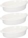 3x Ovale ovenschalen keramiek wit 31 cm
