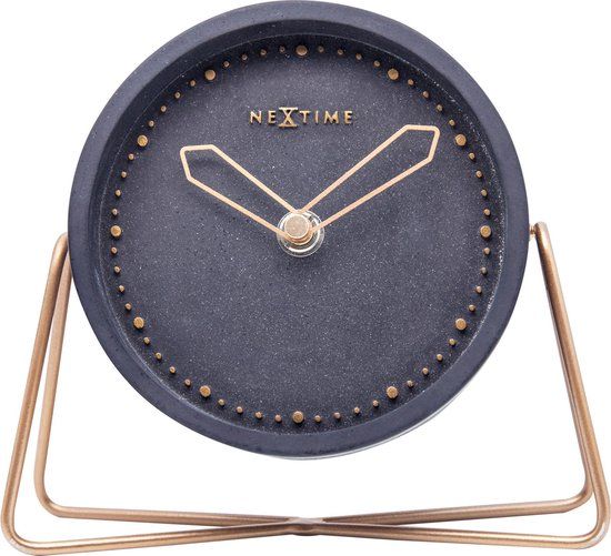 NeXtime Cross Table Tafelklok - Zwart - 17.5 cm