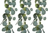 Everlands Plante slinger - 3x - bladeren slinger - kunstplant - groen - 180 cm