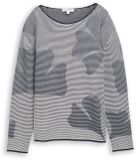 Tom Tailor - Pull en maille en coton - Taille XS - rayure structure ginko bleu marine