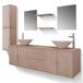 vidaXL Ensemble de meubles de salle de bain 11 pièces avec lavabo et robinet, beige