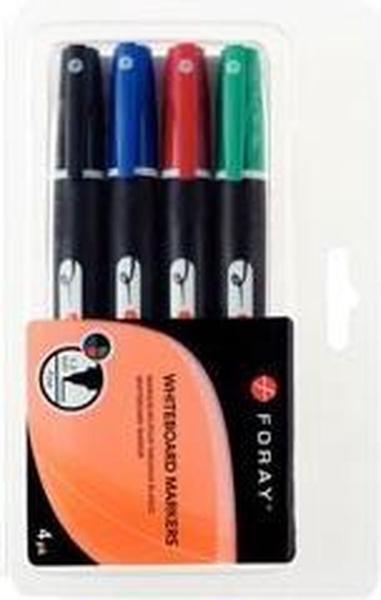 FORAY Ronde fijne punt Whiteboardmarker 4 kleuren assortiment Pen Stijl