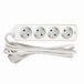 SIMON Meervoudige stekkerdoos, platte stekkerdoos, 4 stopcontacten met 16 A, stekkerdoos met aarding, 2 m kabel, wit