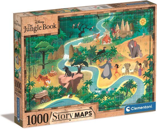PZL 1000 DISNEY STORY MAPS JUNGLE BOOK - 1000 stukjes - Unisex