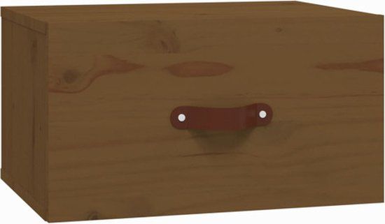 vidaXL Nachtkastje wandgemonteerd 40x29,5x22 cm honingbruin