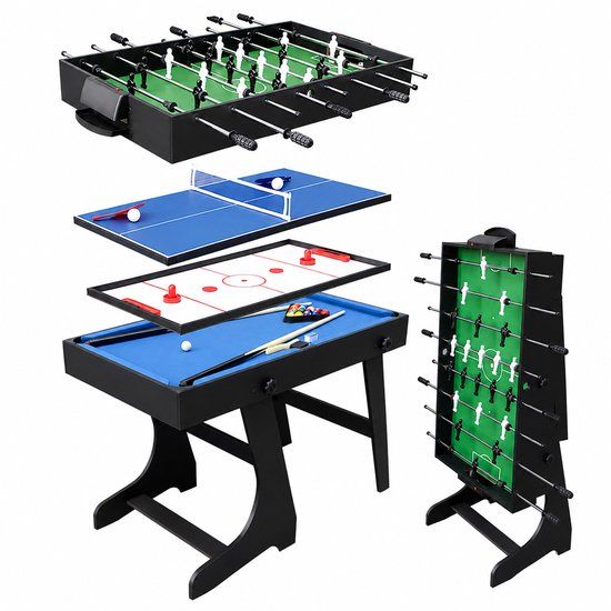 Relaxdays Speeltafel 4-in-1 Zwart