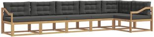 vidaXL Hoek loungeset 6 zitplaatsen Wit en antracietkleurig Polyester