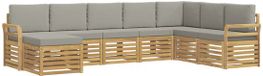 vidaXL Tuinset met 8 zitplaatsen, wit en lichtgrijs, polyester