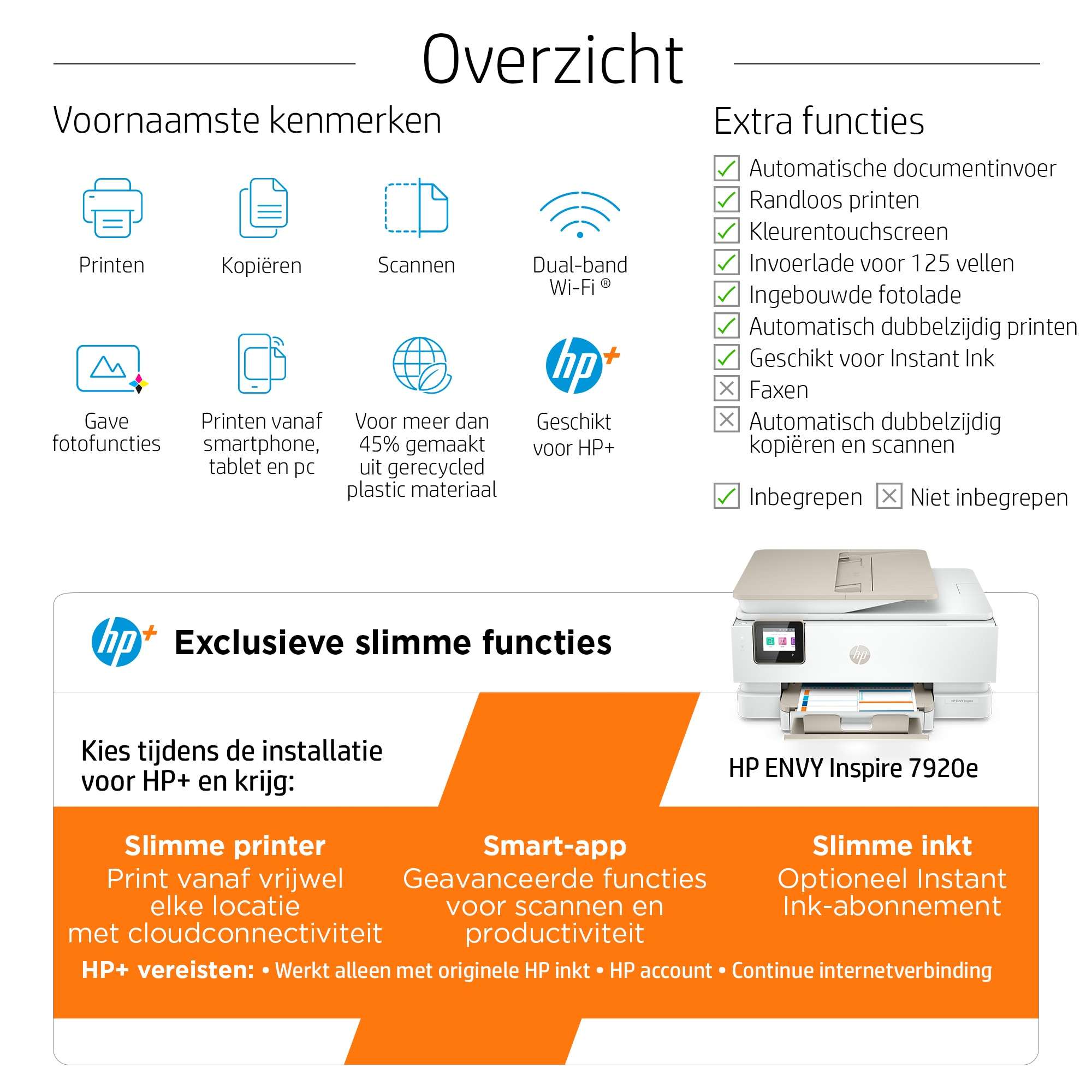 HP ENVY Inspire 7920e AllinOne printer Prijzen vergelijken
