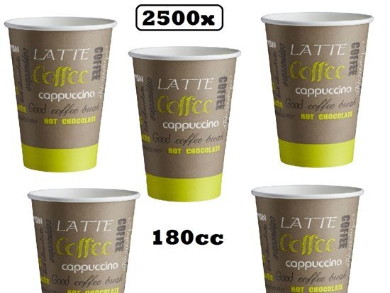 Themaparty 2500x Kartonnen Koffiebeker Limetta 180cc