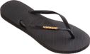 Havaianas Slim Logo Metallic Dames Slippers - Zwart/Goud - Maat 41/42