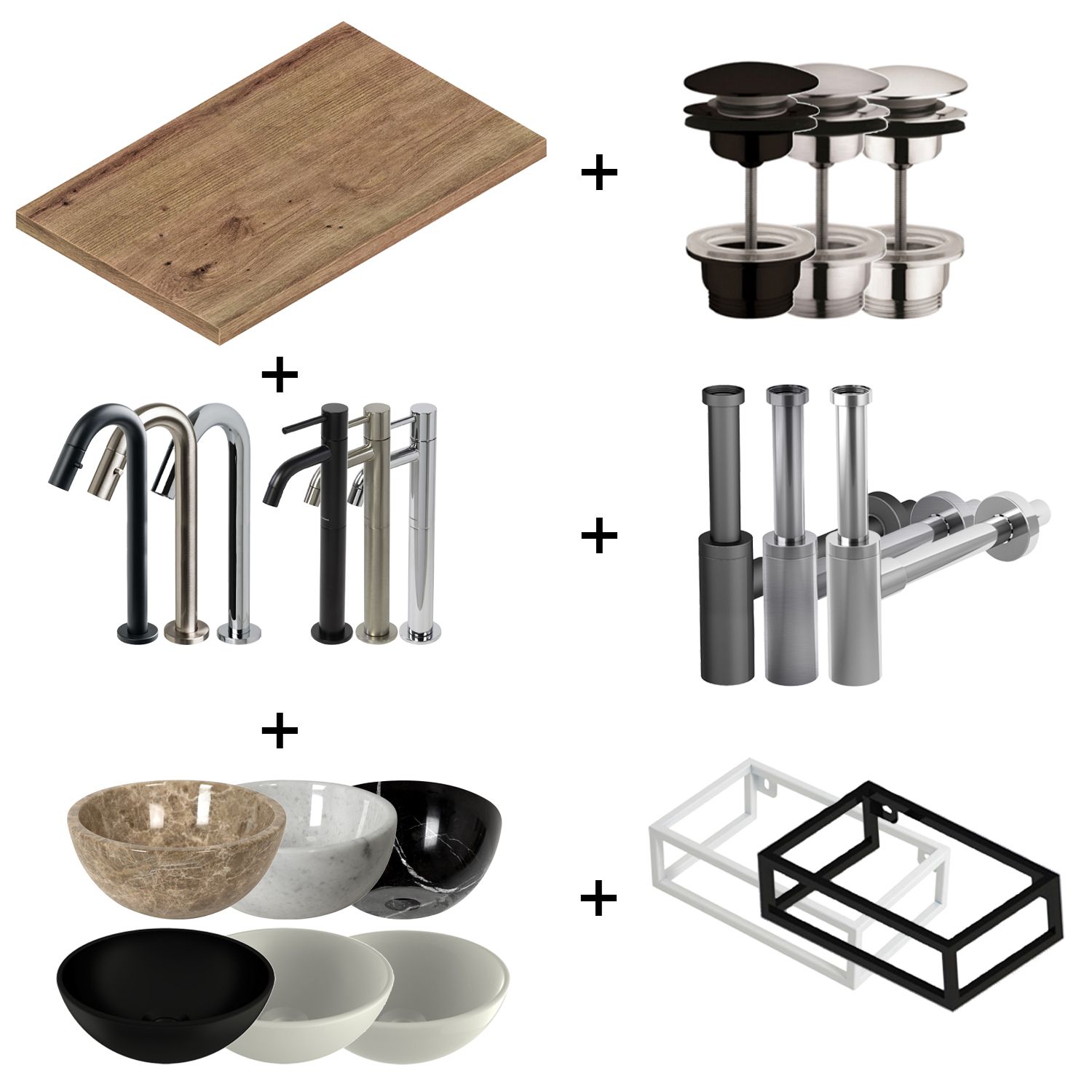 Plieger Houston Vintage Oak Waskomset - 8719304281351