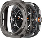 Bandz étui rigide avec lunette - adapté pour Samsung Galaxy Watch Ultra / Ultra 2025 - coque de protection avec cadran - matériau plastique robuste (gris titane/blanc)
