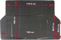 Dino KRAFTPAKET Tapis de coffre, universel, découpable, tapis en caoutchouc, tapis antidérapant, protection universelle de coffre, noir, 140 x 108 cm