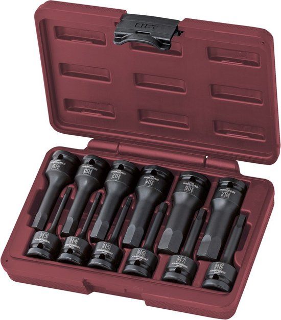 Kraftwerk Krachtbitdoppenset inbus lang 1/2" 12-delig