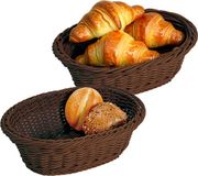 Kesper Brood/fruit mandje - 2 stuks - kunststof - donkerbruin - ovaal - 32 x 24 x 11 cm
