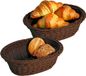 Kesper Brood/fruit mandje - 2 stuks - kunststof - donkerbruin - ovaal - 32 x 24 x 11 cm