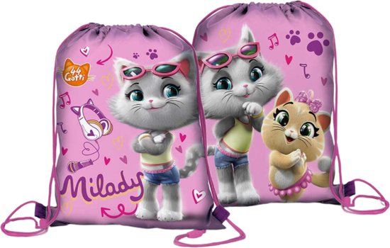 4KidsOnly 44 Cats Gymtas - Zwemtas - 40 cm - Roze - Voor Kinderen